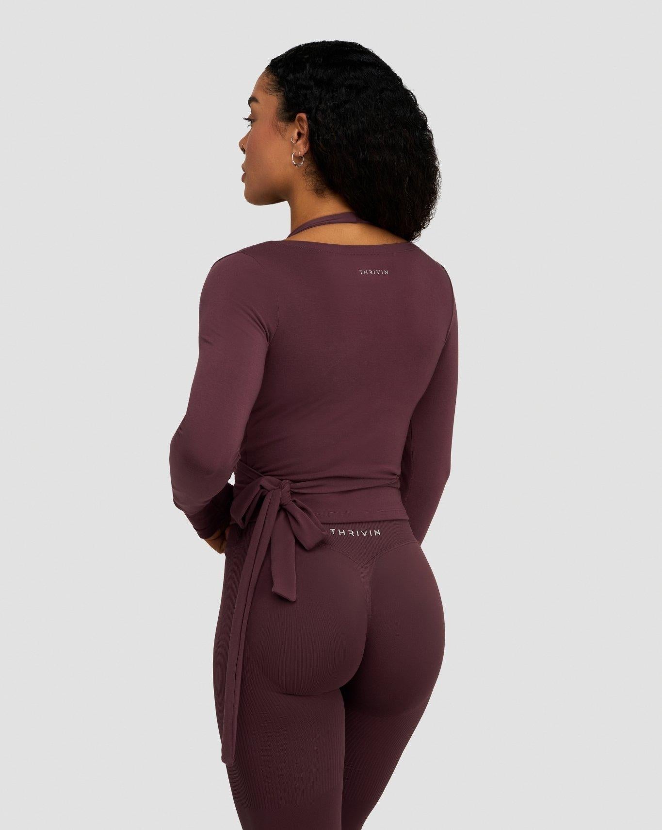 The Essential Collection Wrap Top | Dark Mauve