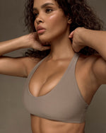 Essence Racer Back Sports Bra | Latte