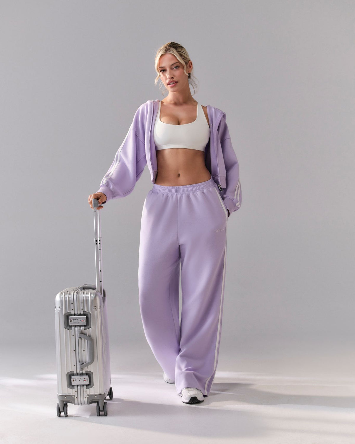 Essential Jersey Stripe Joggers | Lilac