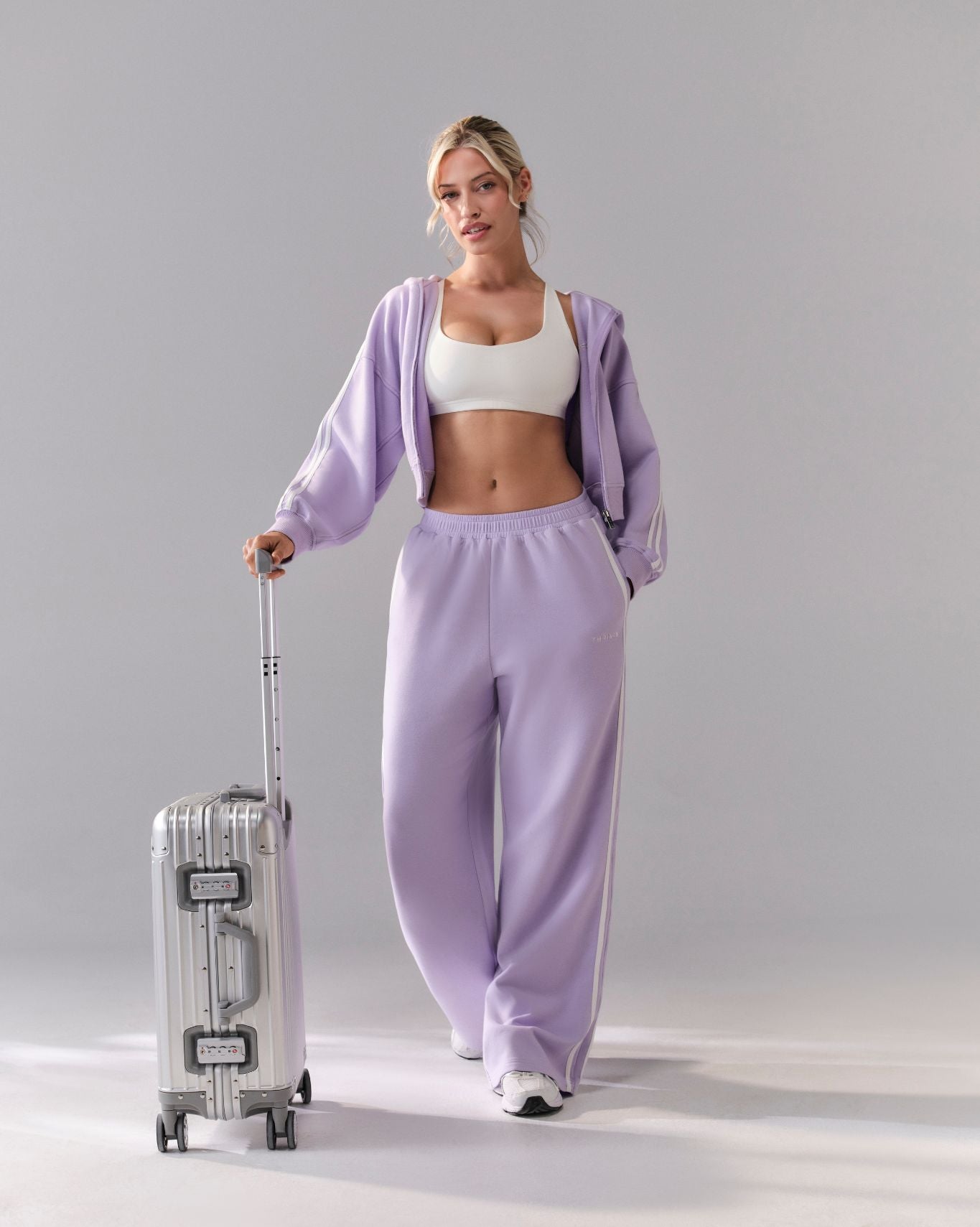 Essential Jersey Stripe Joggers | Lilac